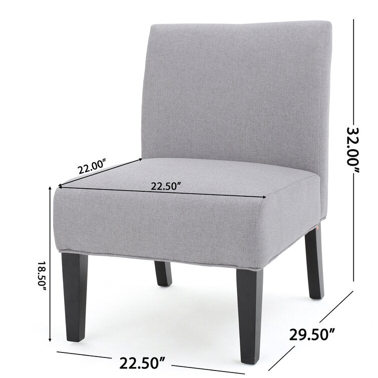 Velvet Armless Accent Chair ,Slipper Chair -