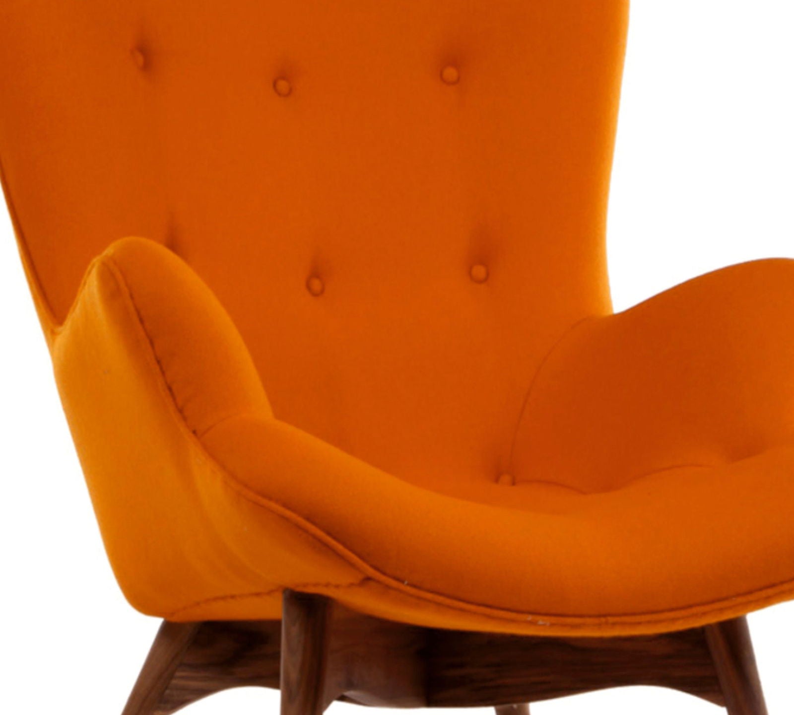 Velvet Lounge Chair in Teak Wood Legs -