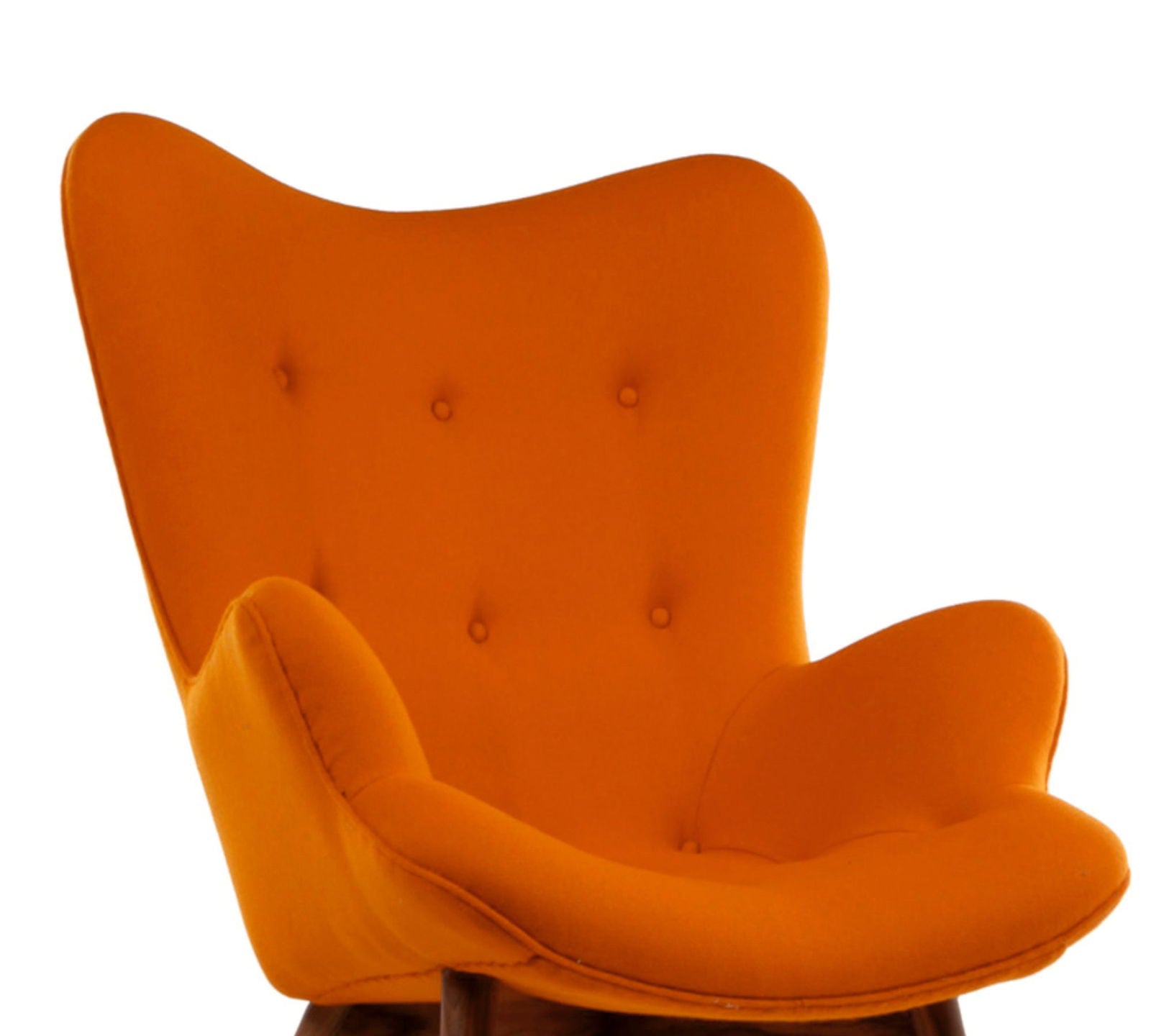 Velvet Lounge Chair in Teak Wood Legs -
