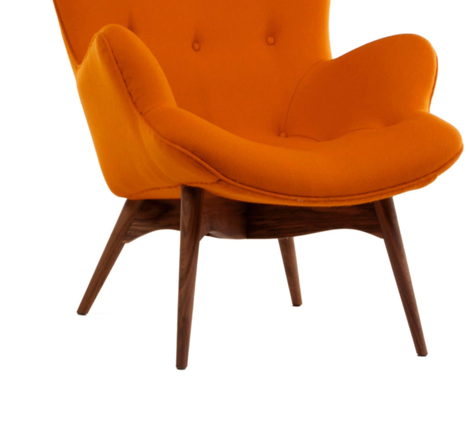 Velvet Lounge Chair in Teak Wood Legs -