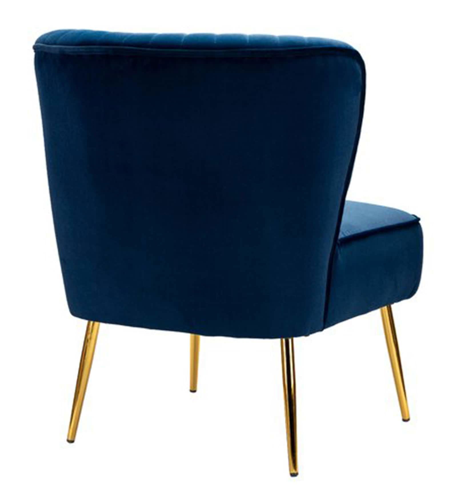Velvet Lounge Chair with Metal Leg -