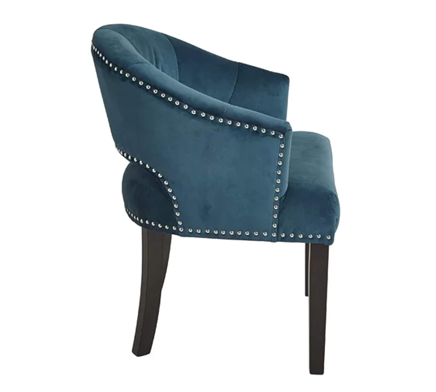 Velvet Lounge Chair with Teak Wood Legs -