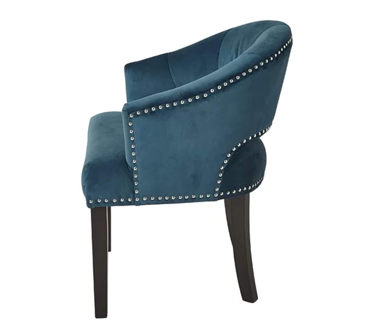 Velvet Lounge Chair with Teak Wood Legs -