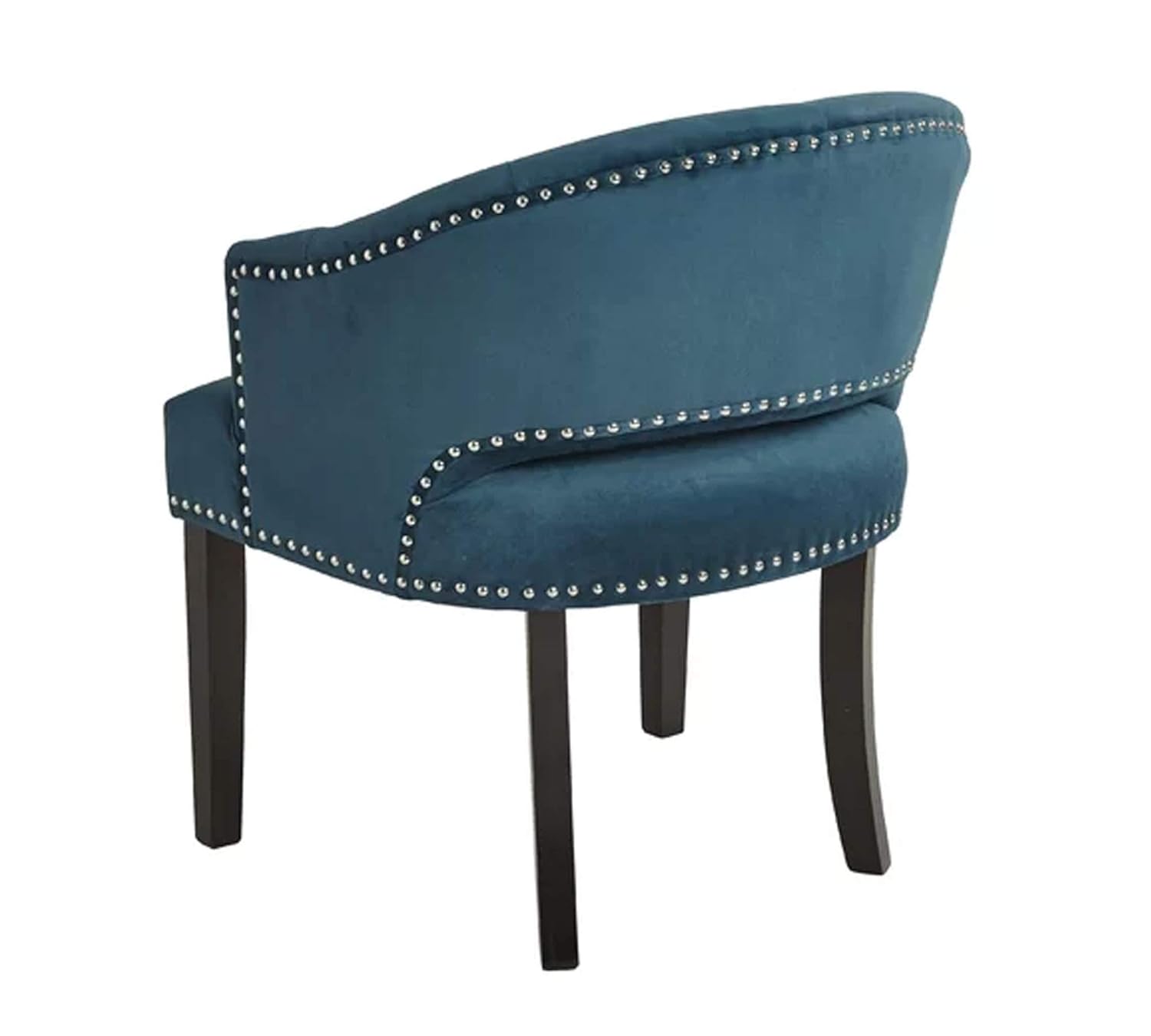 Velvet Lounge Chair with Teak Wood Legs -