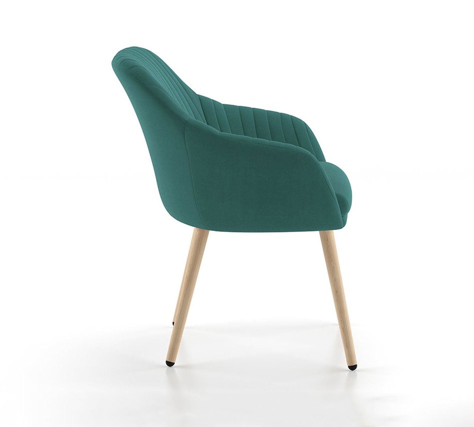 Velvet Lounge Chair with Wooden Legs -