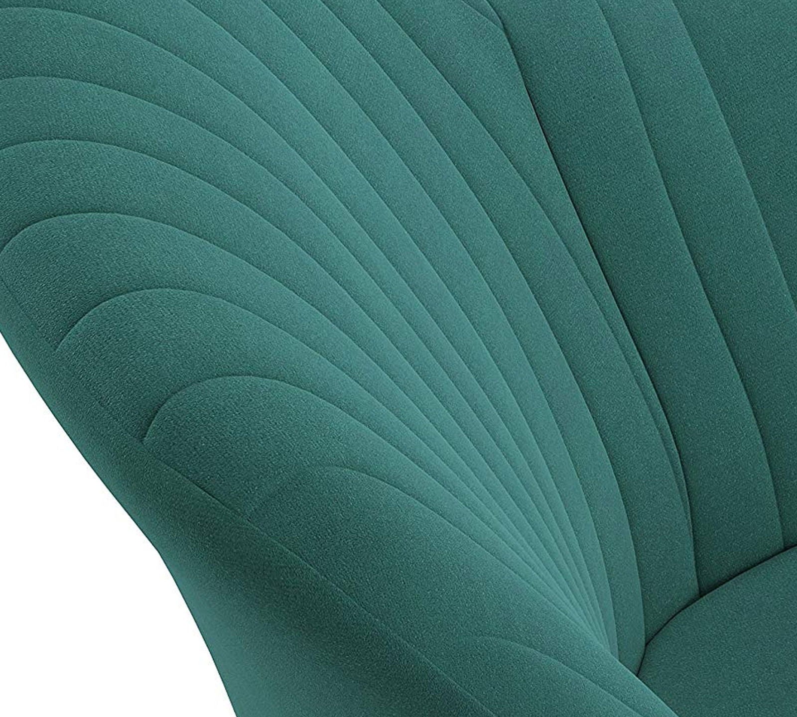 Velvet Lounge Chair with Wooden Legs -