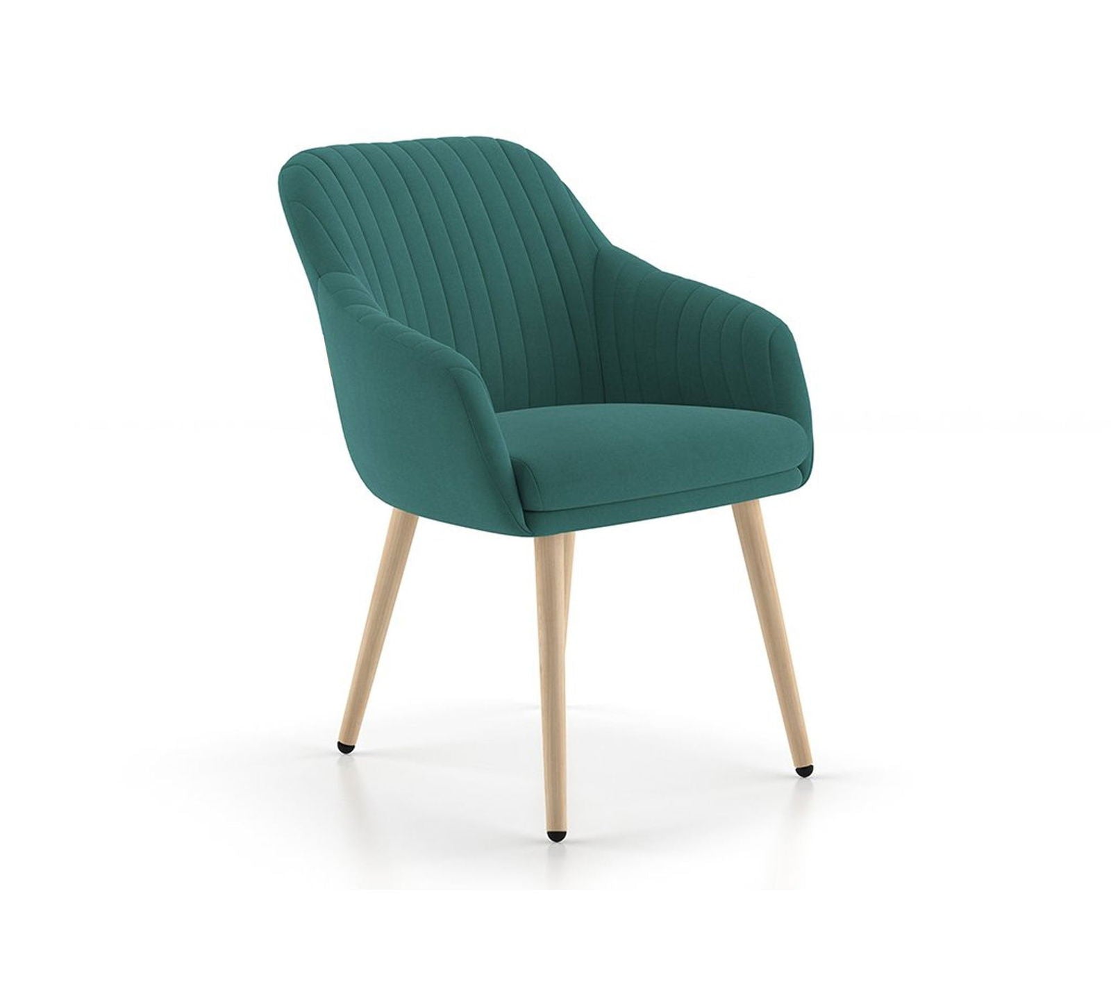Velvet Lounge Chair with Wooden Legs -
