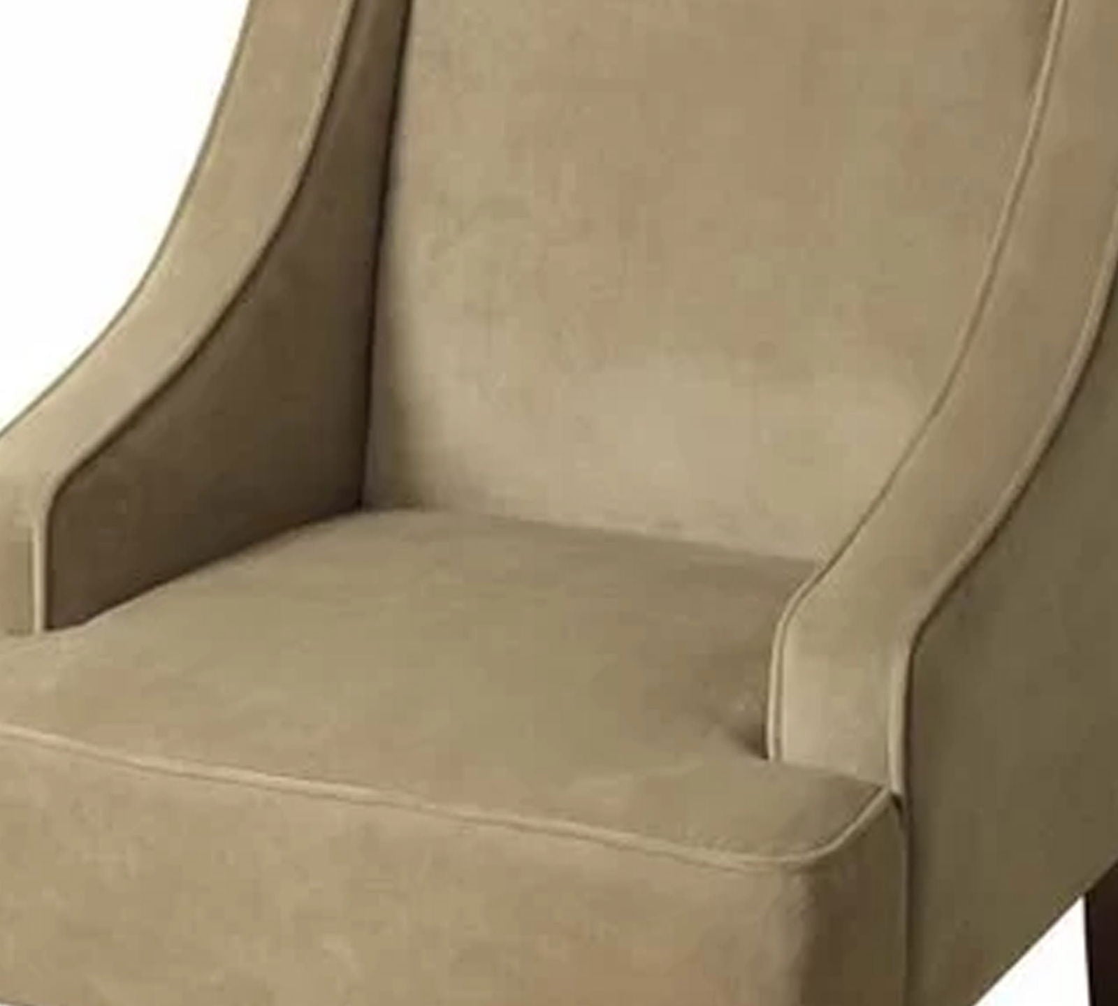 Velvet Lounge Chair with Wooden Legs -