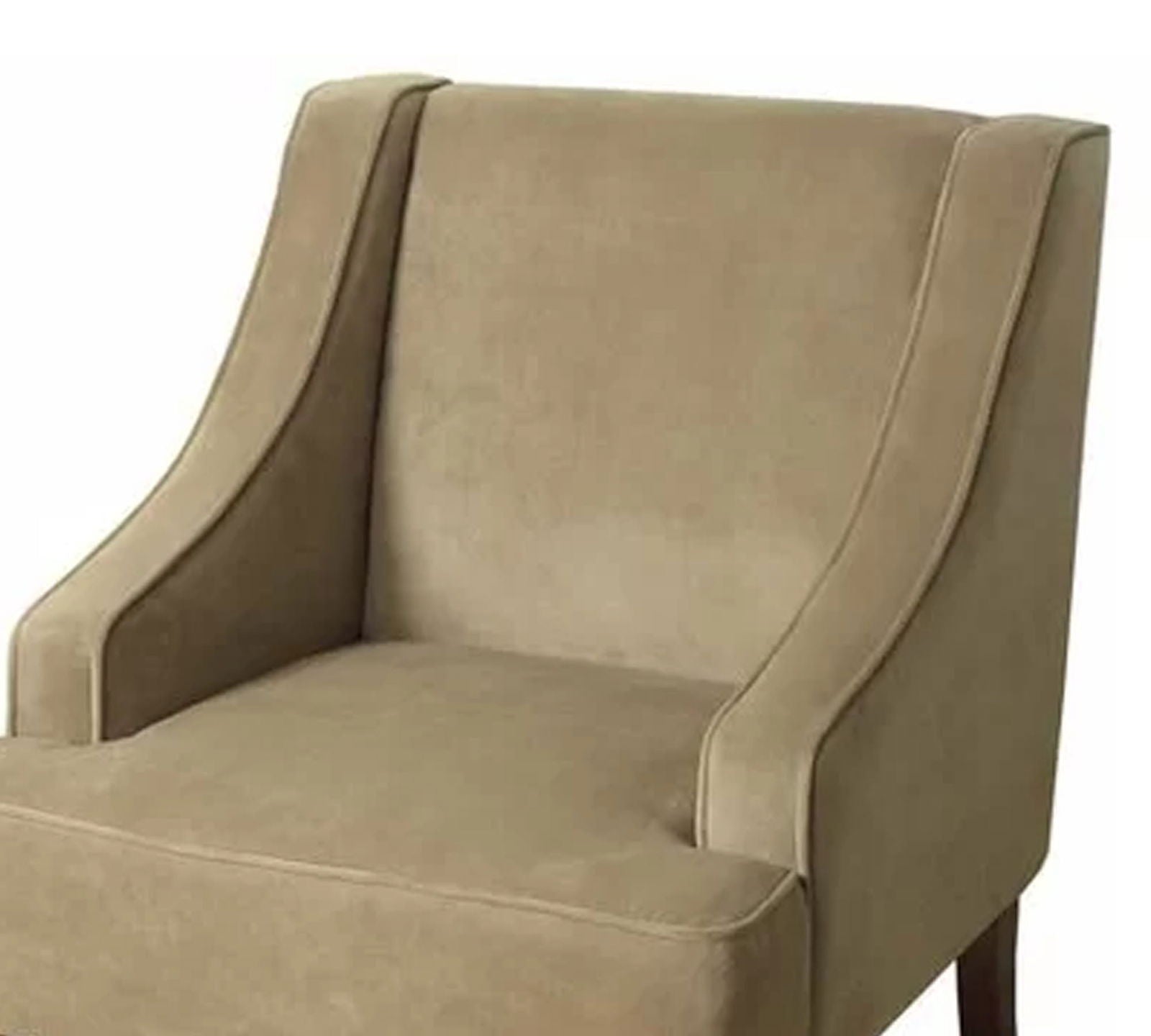 Velvet Lounge Chair with Wooden Legs -