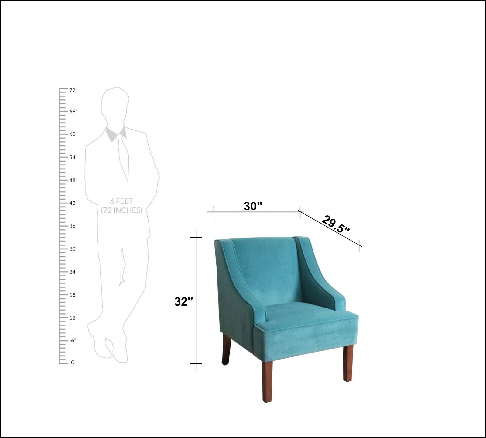 Velvet Lounge Chair with Wooden Legs -