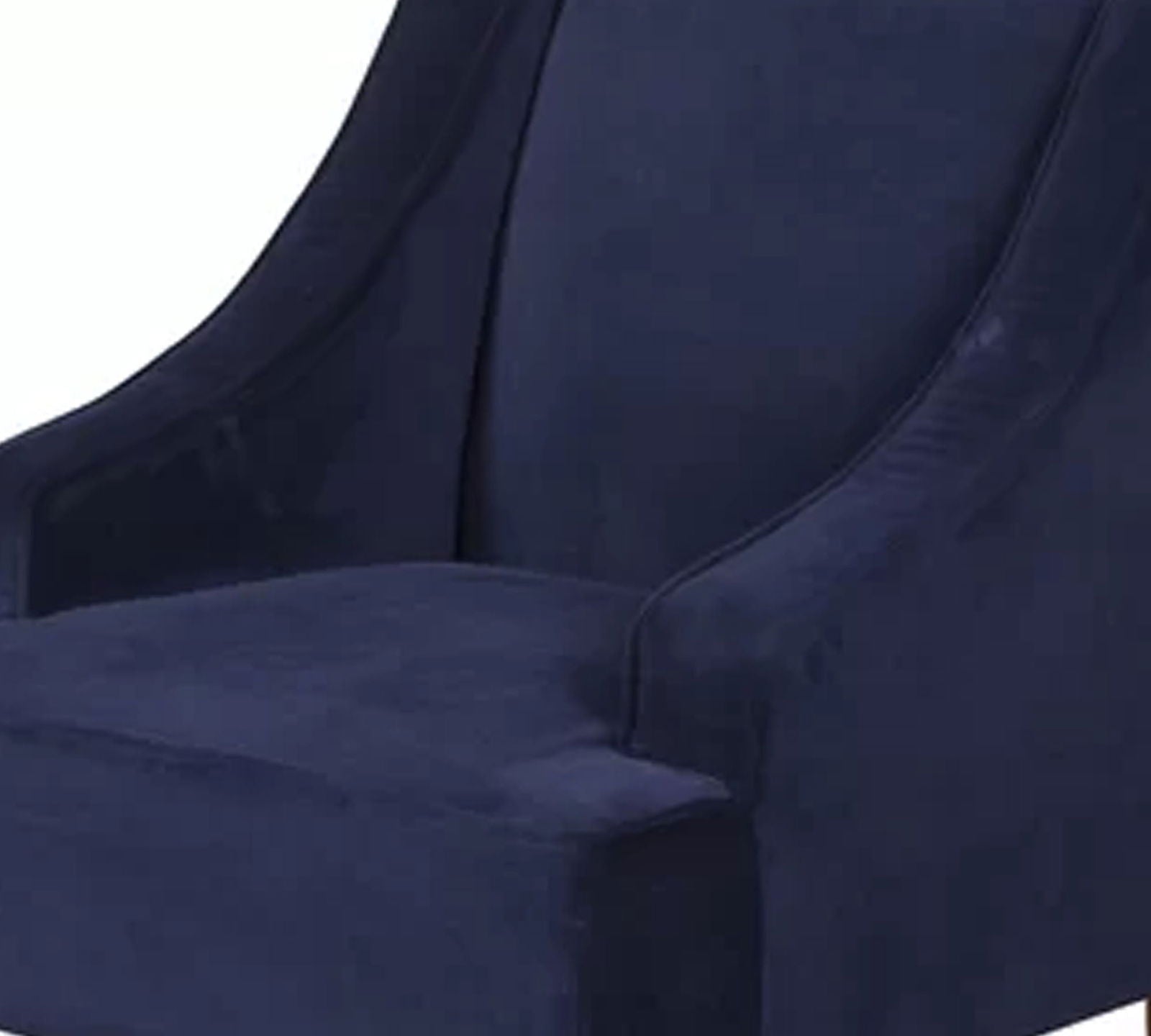 Velvet Lounge Chair with Wooden Legs -