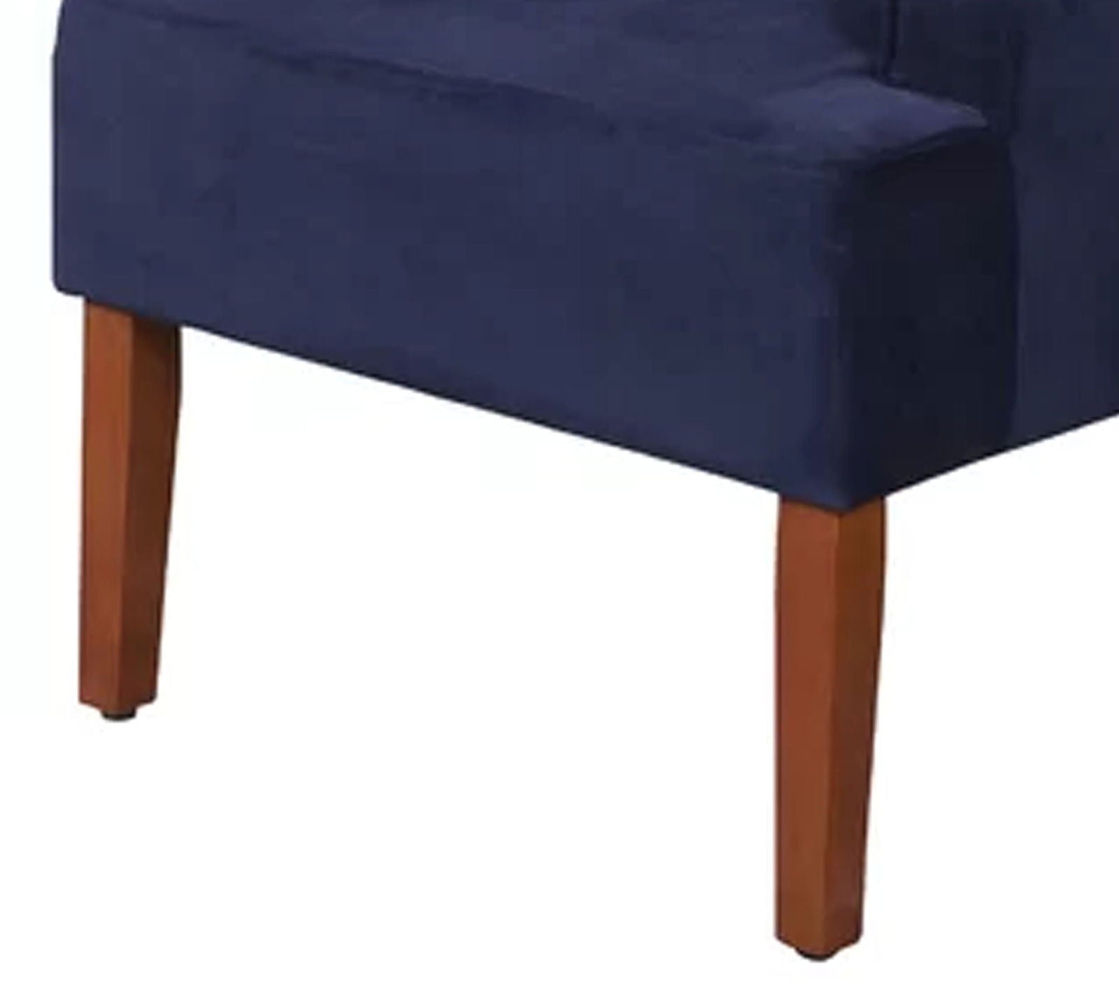 Velvet Lounge Chair with Wooden Legs -