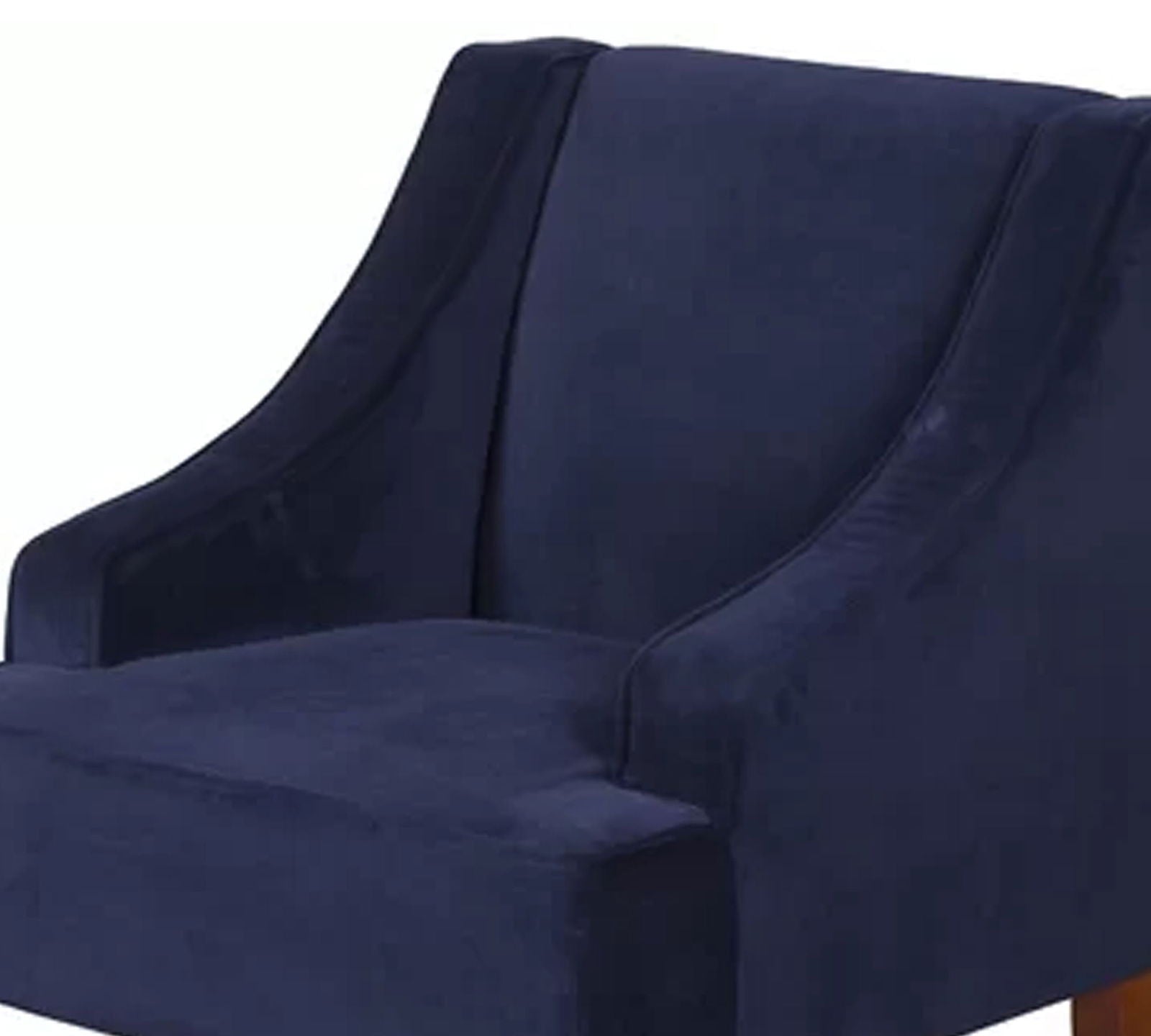 Velvet Lounge Chair with Wooden Legs -