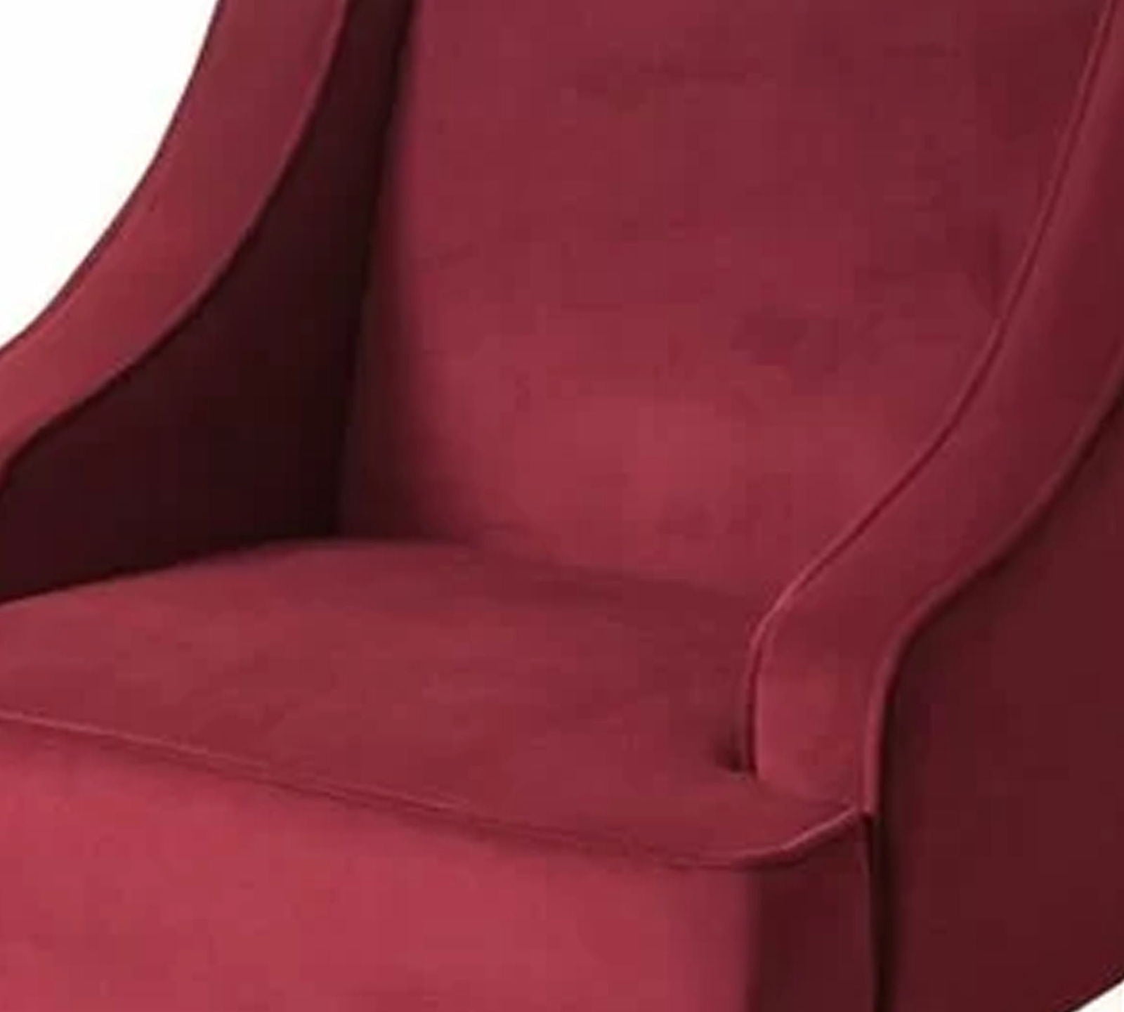 Velvet Lounge Chair with Wooden Legs -