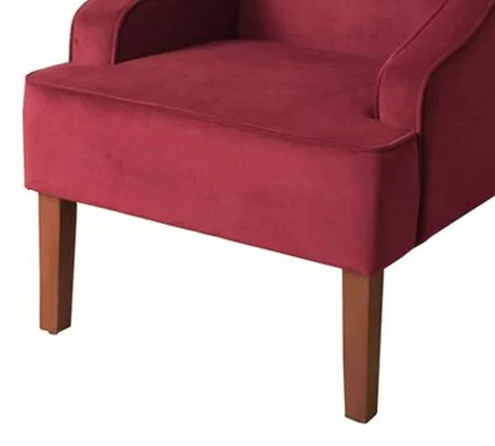 Velvet Lounge Chair with Wooden Legs -