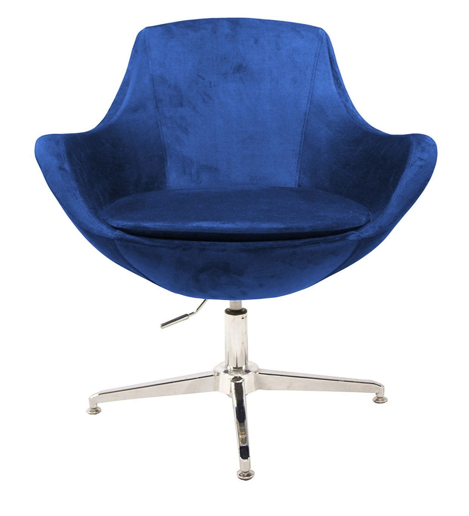 Velvet Seat with Chrome Base Lounge Chair -