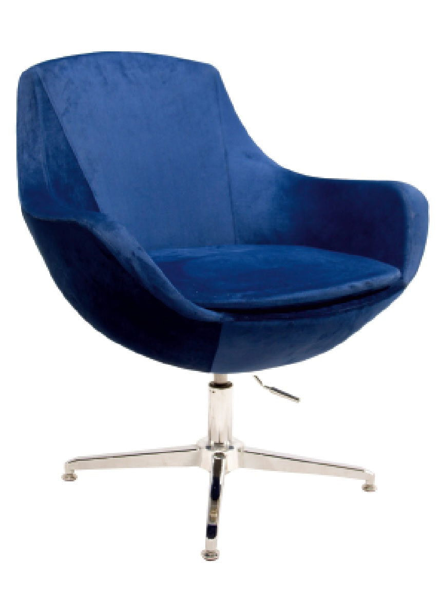 Velvet Seat with Chrome Base Lounge Chair -