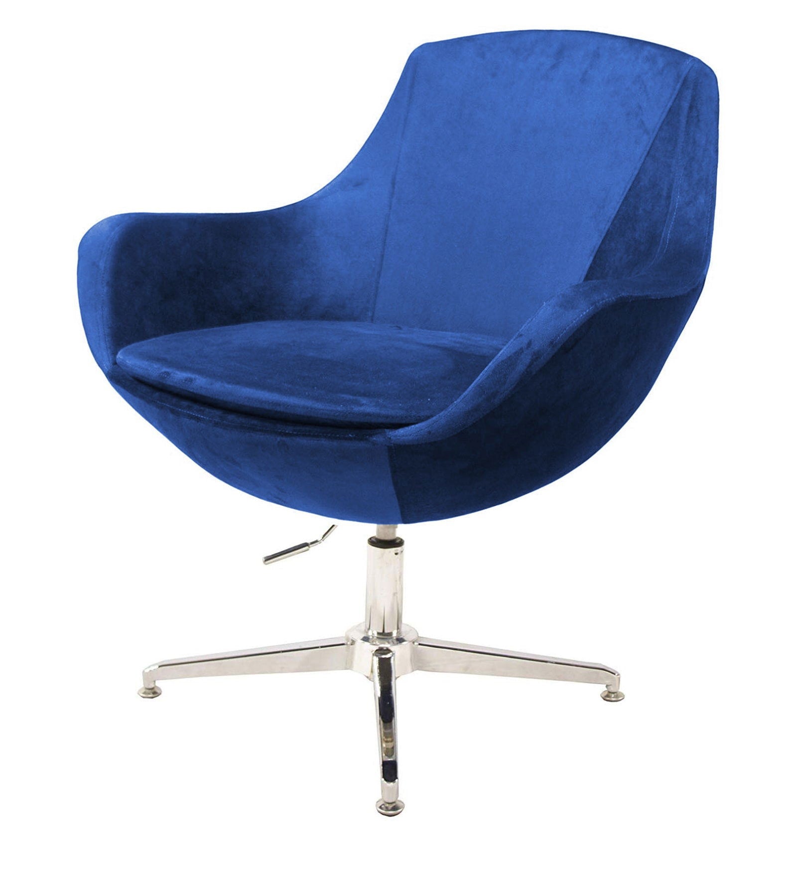 Velvet Seat with Chrome Base Lounge Chair -