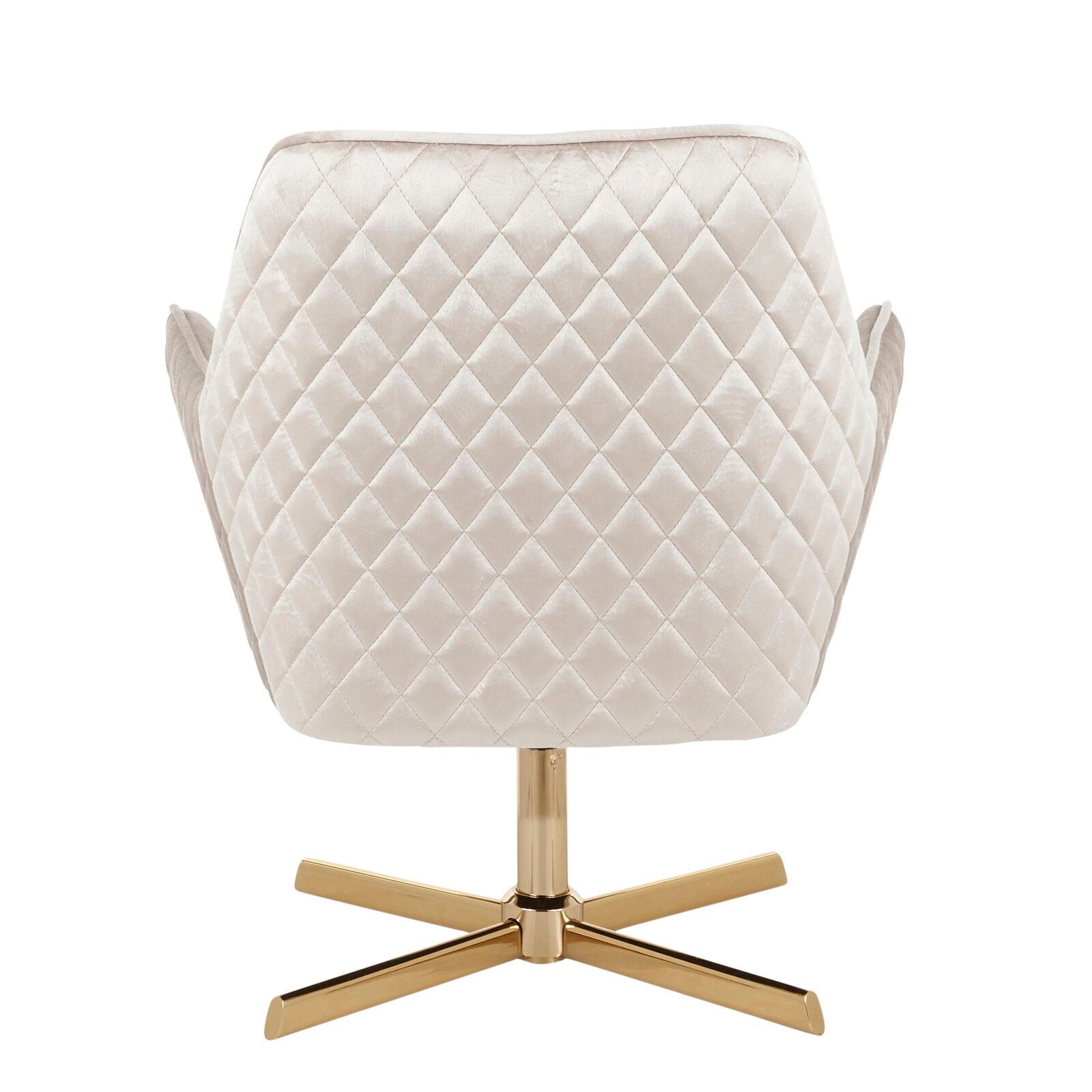Velvet Swivel Accent Chair in Gold Metal Legs -