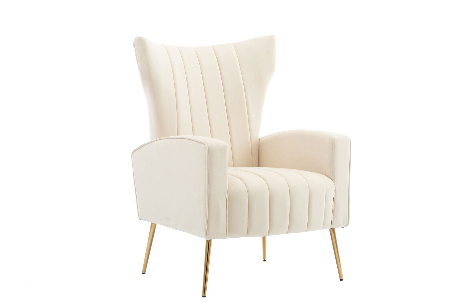 Versatile Luxury Unique Design Accent Chair with Golden Metal Legs -