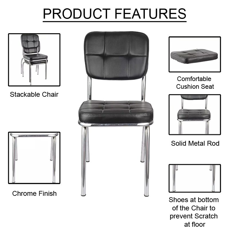 Visitor Chair with Metal Frame Legs -
