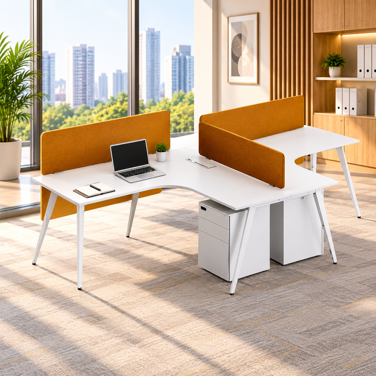 Modular Office Desk 2 Person Workstation Office Partition 2 Seat Office Workstation
