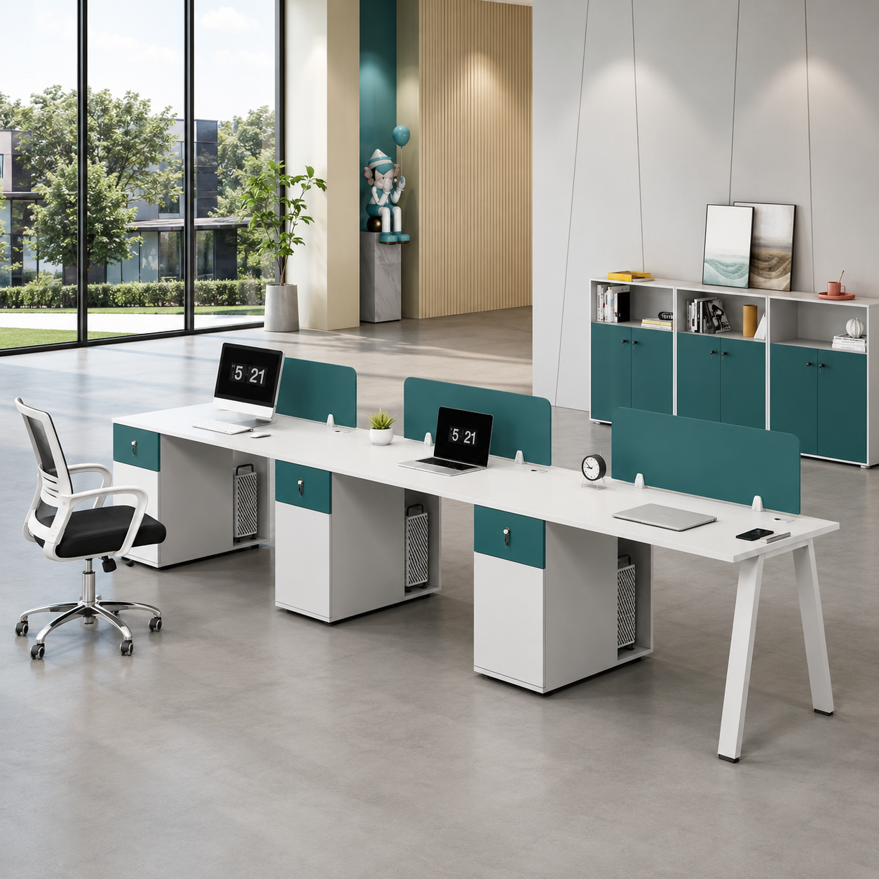 Linear Workstations for office Furniture Luxury and Modern Design Multi Person Seating with Pinboard and High Quality
