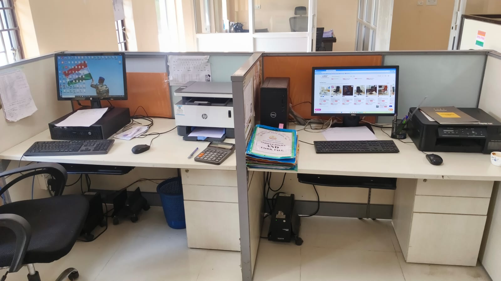 Workstation for 2-Person for Modern Office Desk with Contemporary for Professional Work and Office Aesthetic.