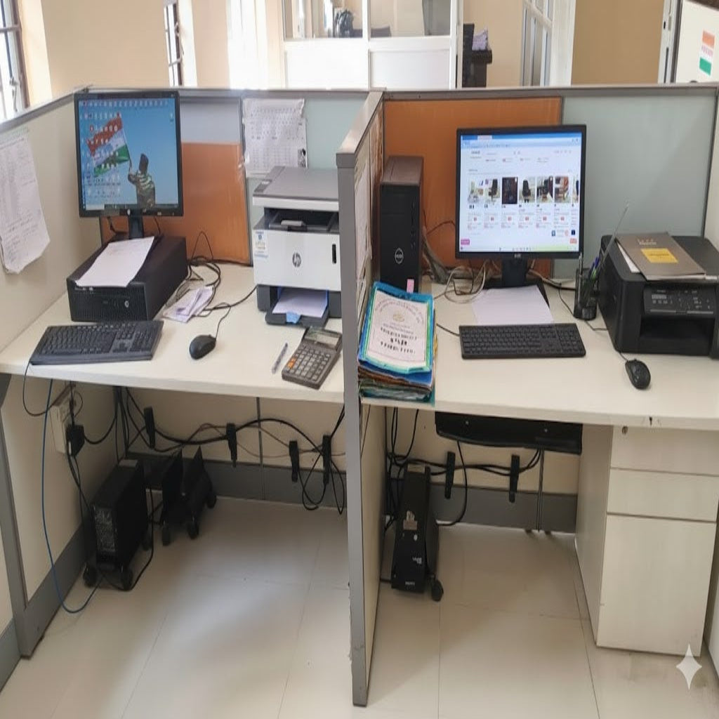 Workstation for 2-Person for Modern Office Desk with Contemporary for Professional Work and Office Aesthetic.