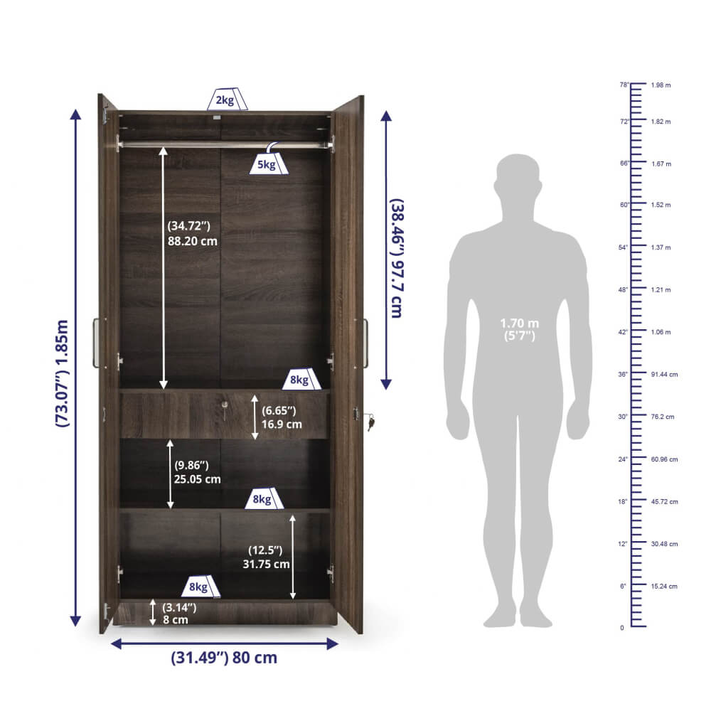 Wardrobe in 2, 3, 4 Door with Mirror -