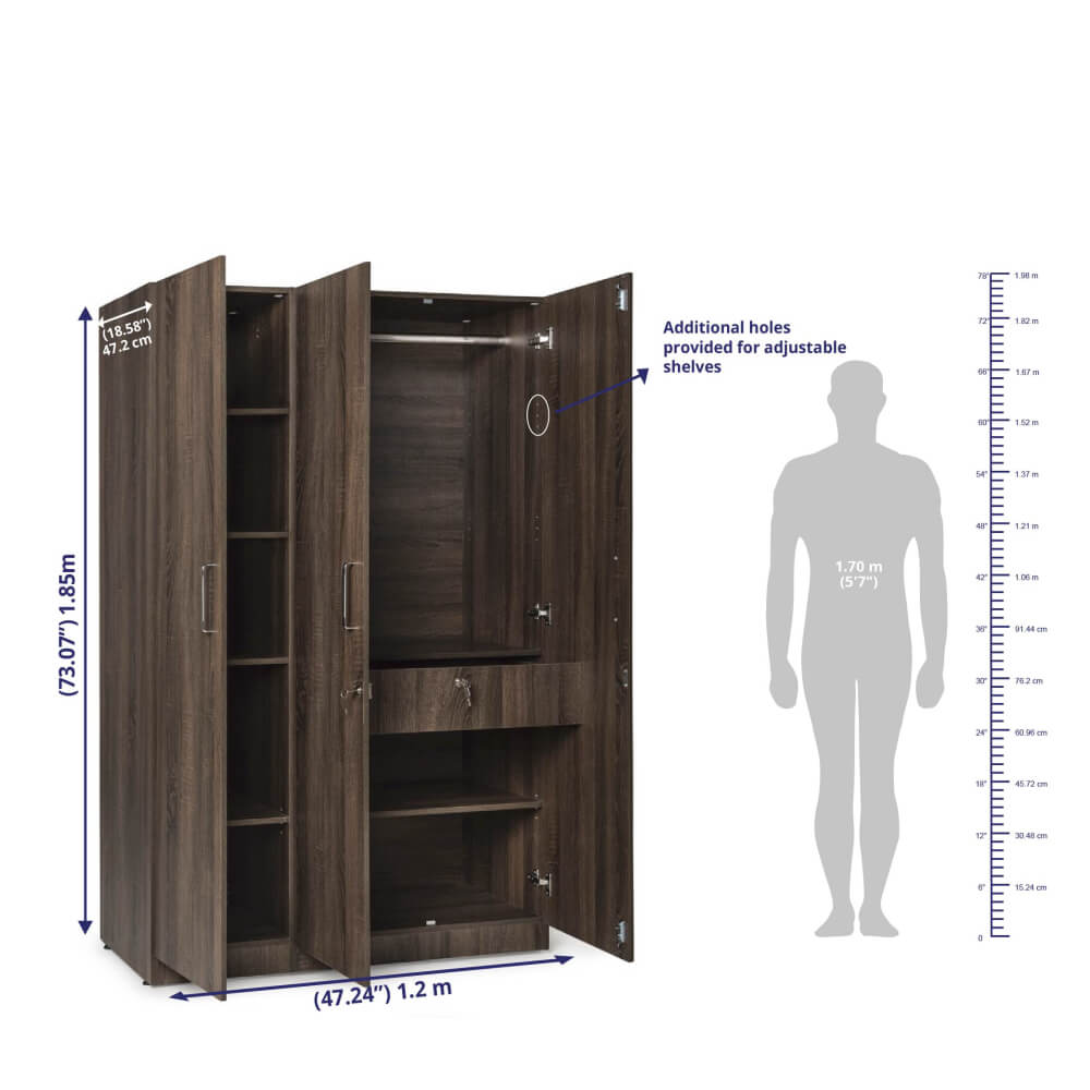 Wardrobe in 2, 3, 4 Door with Mirror -