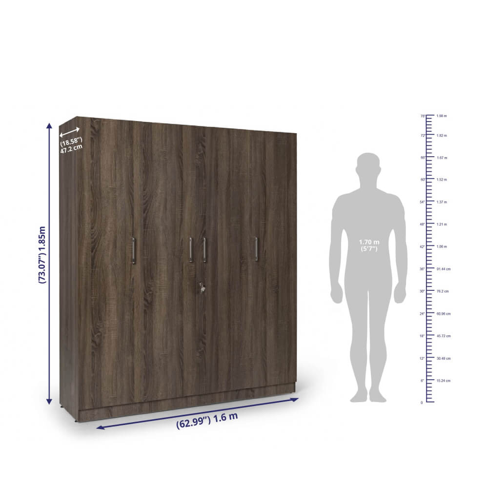 Wardrobe in 2, 3, 4 Door with Mirror -