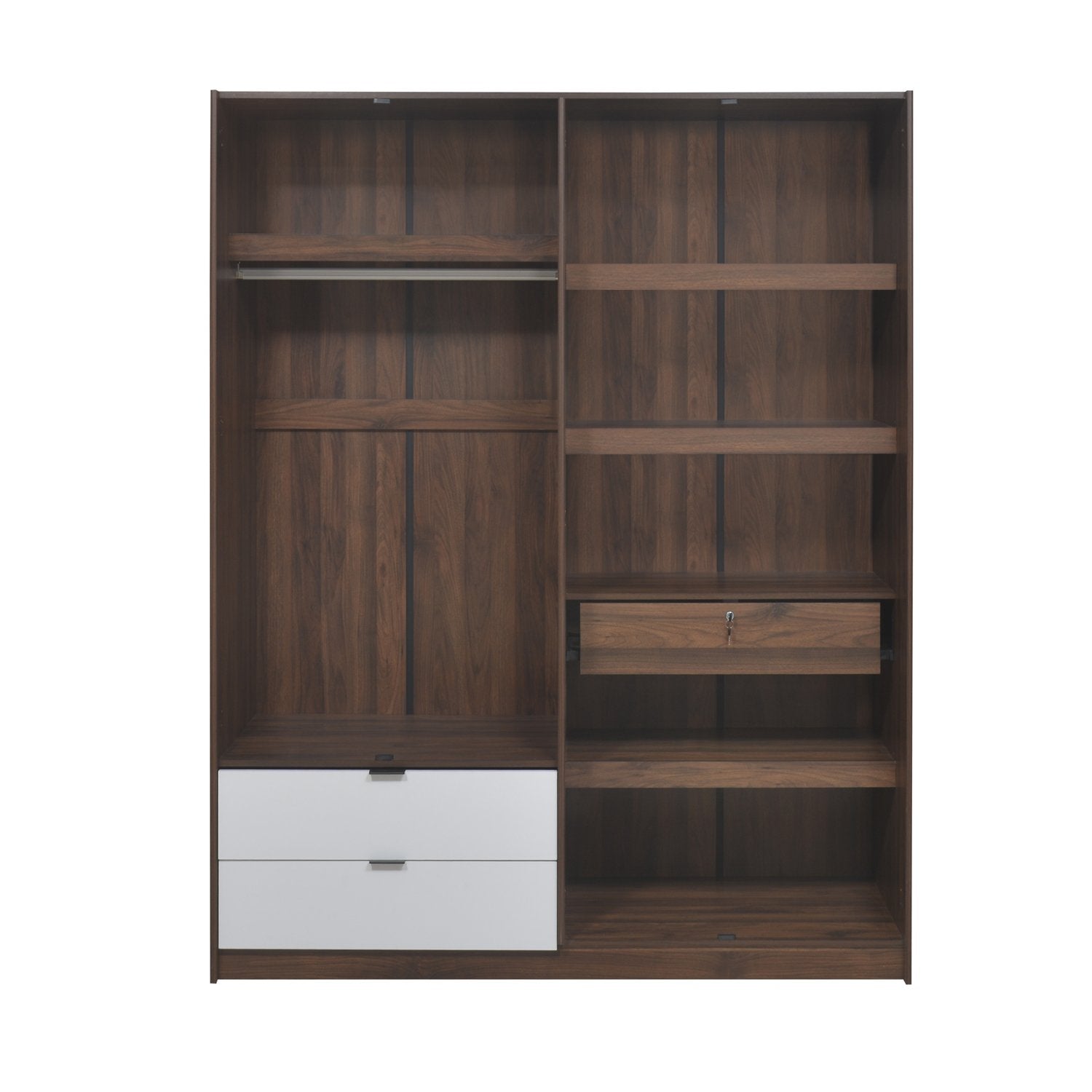 Wardrobe with Drawers in Wooden -