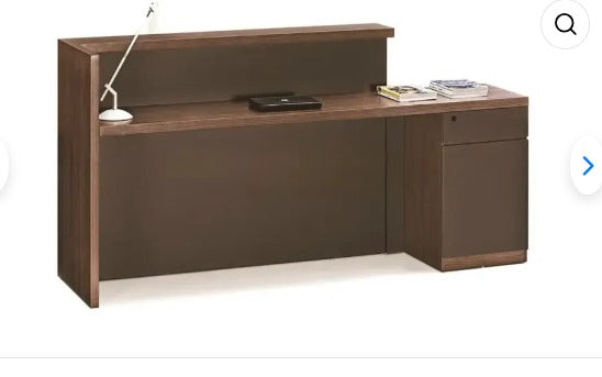 সাইড প্যানেল এবং মোডেস্টি সহ অভ্যর্থনা টেবিল, এক্সটেন্ডেড ডিলিং টপ সহ