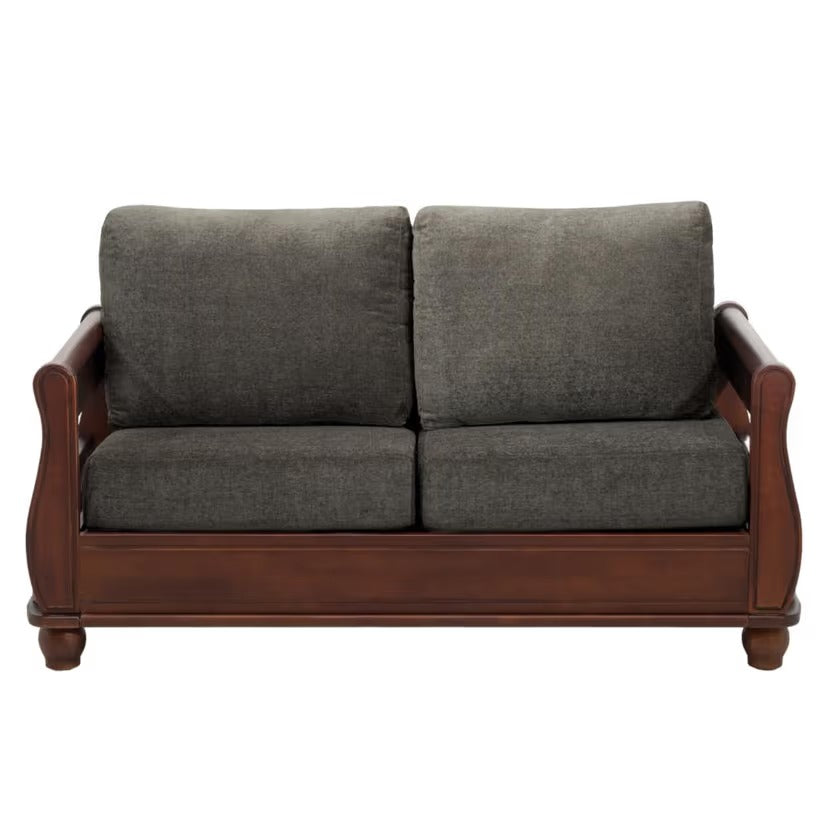 Wooden Sofa Living Room Classic Fabric Sofa with Solid Wood Frame Soft Cushions High Density Foam Comfortable Seating for Home Use