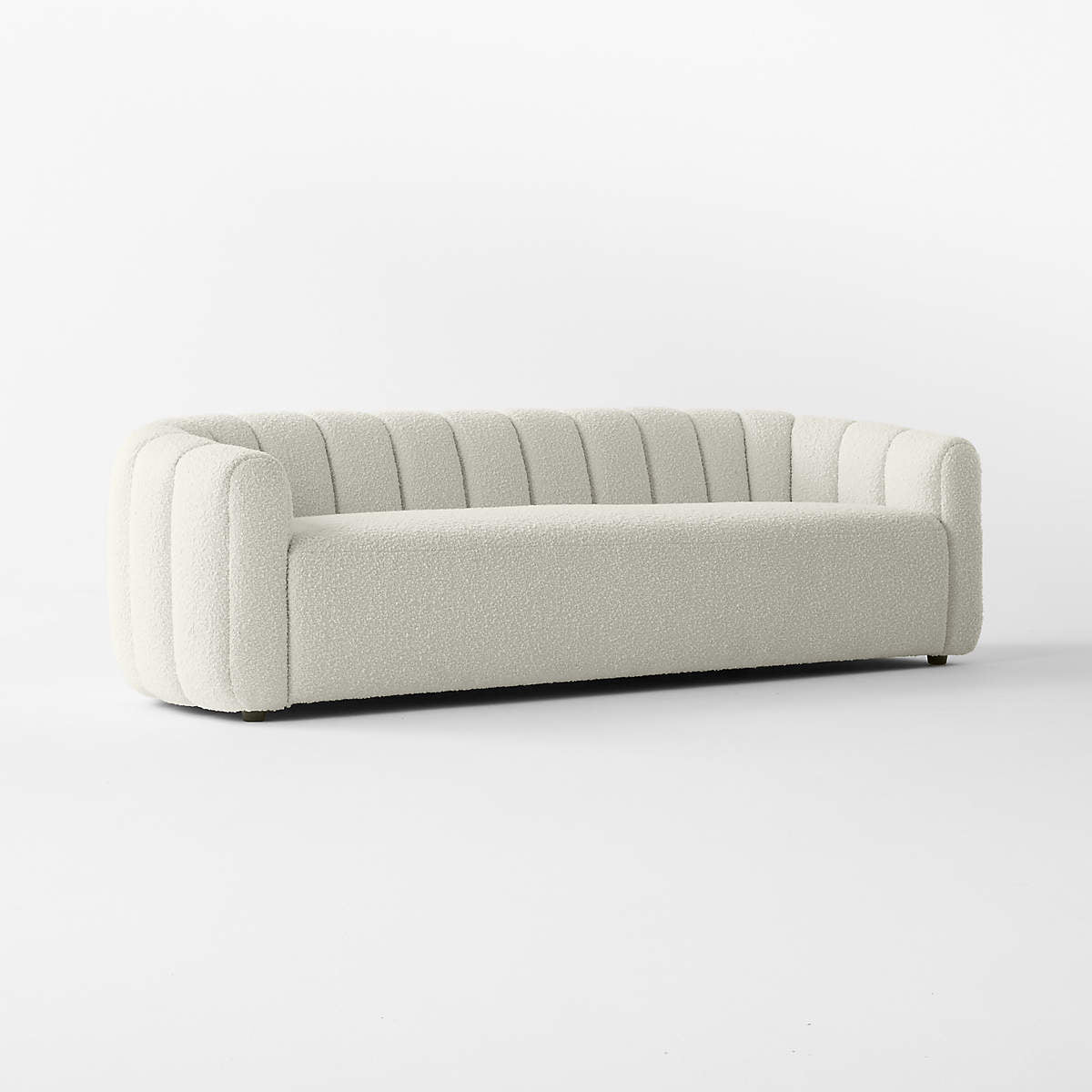 White Boucle 3 Seater Sofa Structure with Solid Wood Frame and Polyfoam cushions -