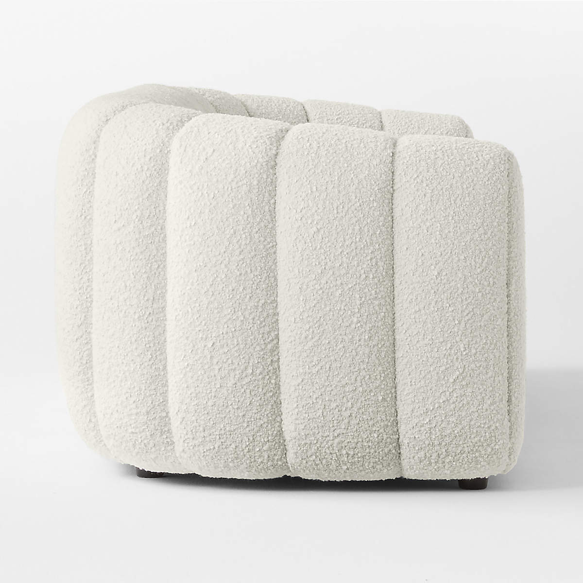 White Boucle 3 Seater Sofa Structure with Solid Wood Frame and Polyfoam cushions -