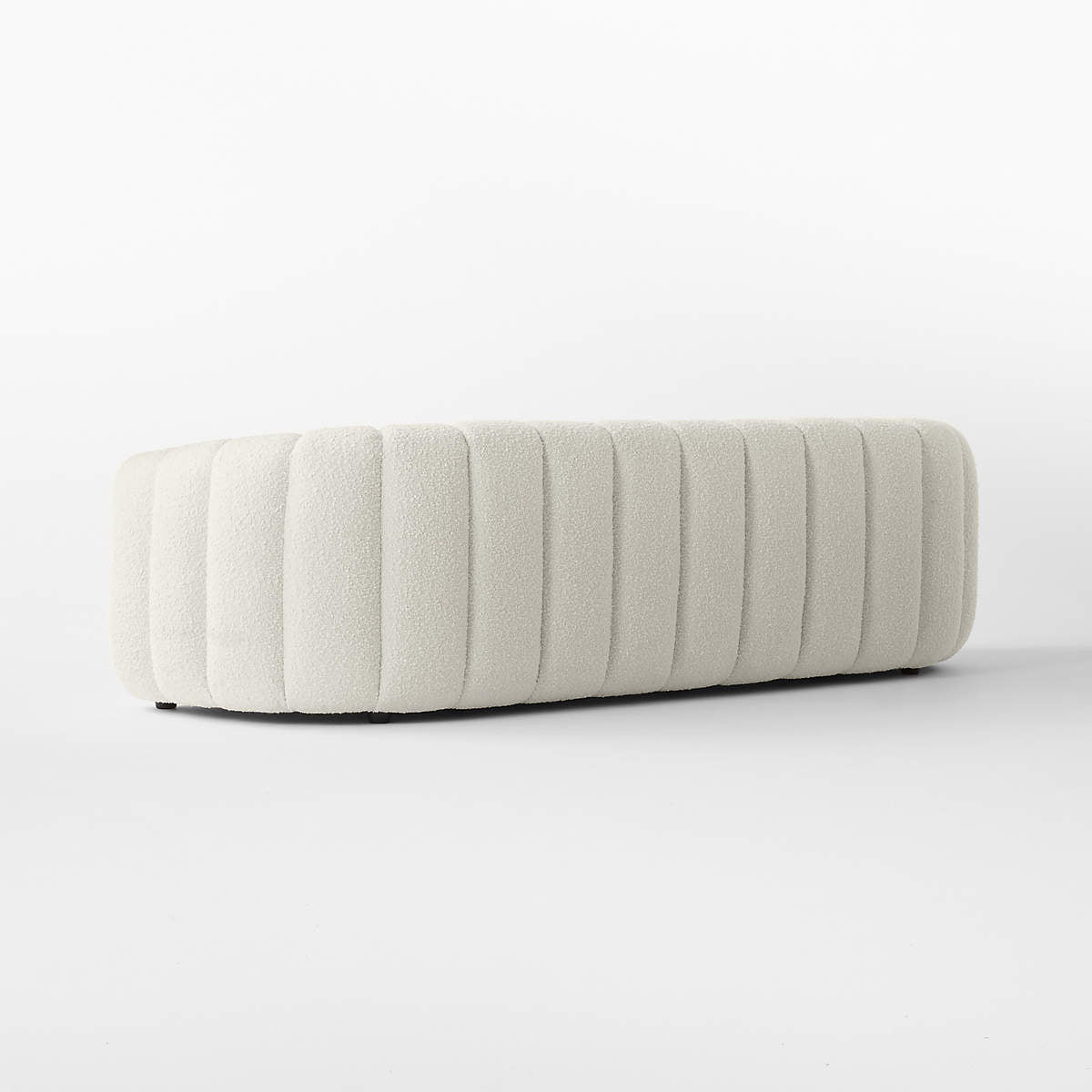 White Boucle 3 Seater Sofa Structure with Solid Wood Frame and Polyfoam cushions -
