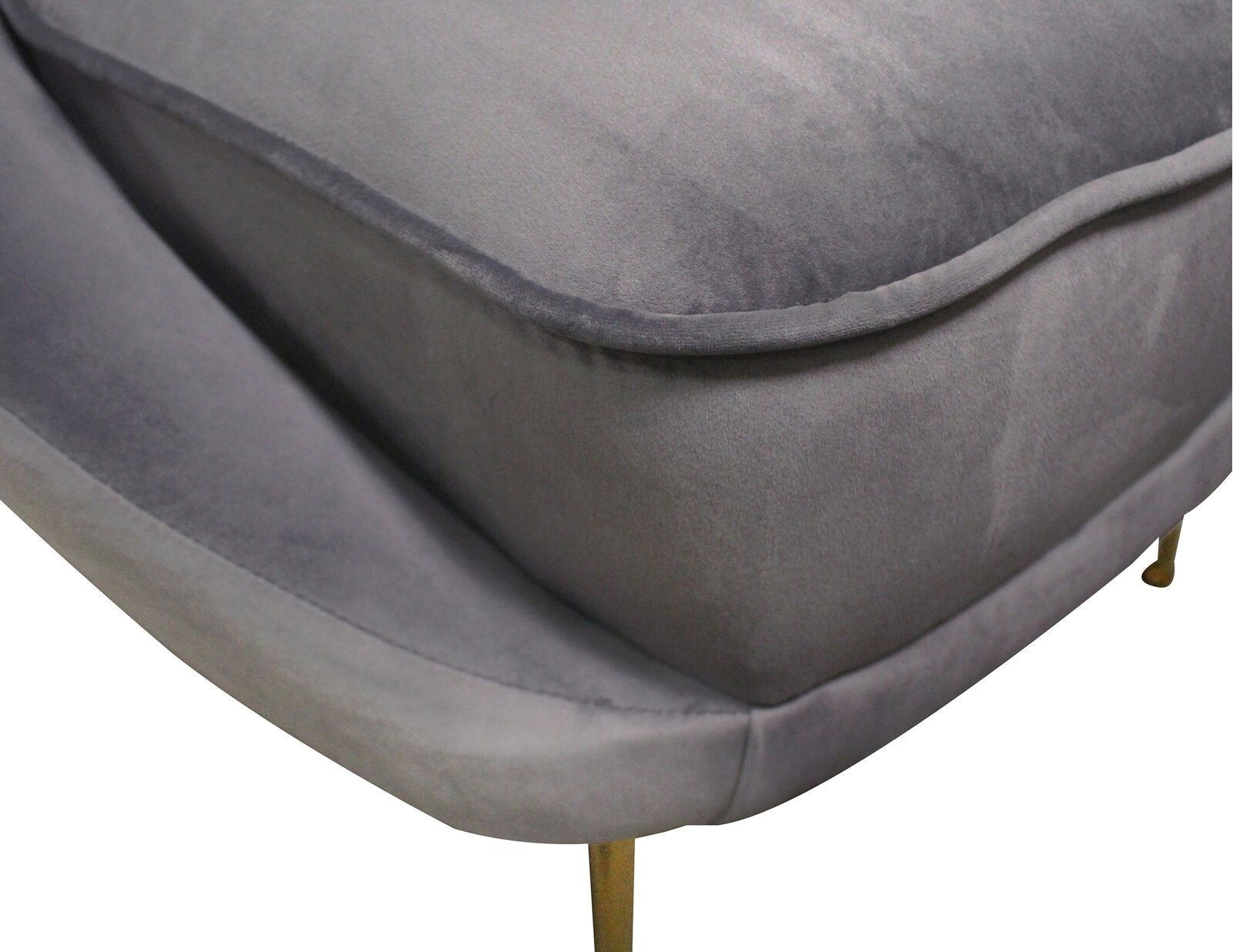 Wide Barrel Accent Chair in Gold Finish Legs -