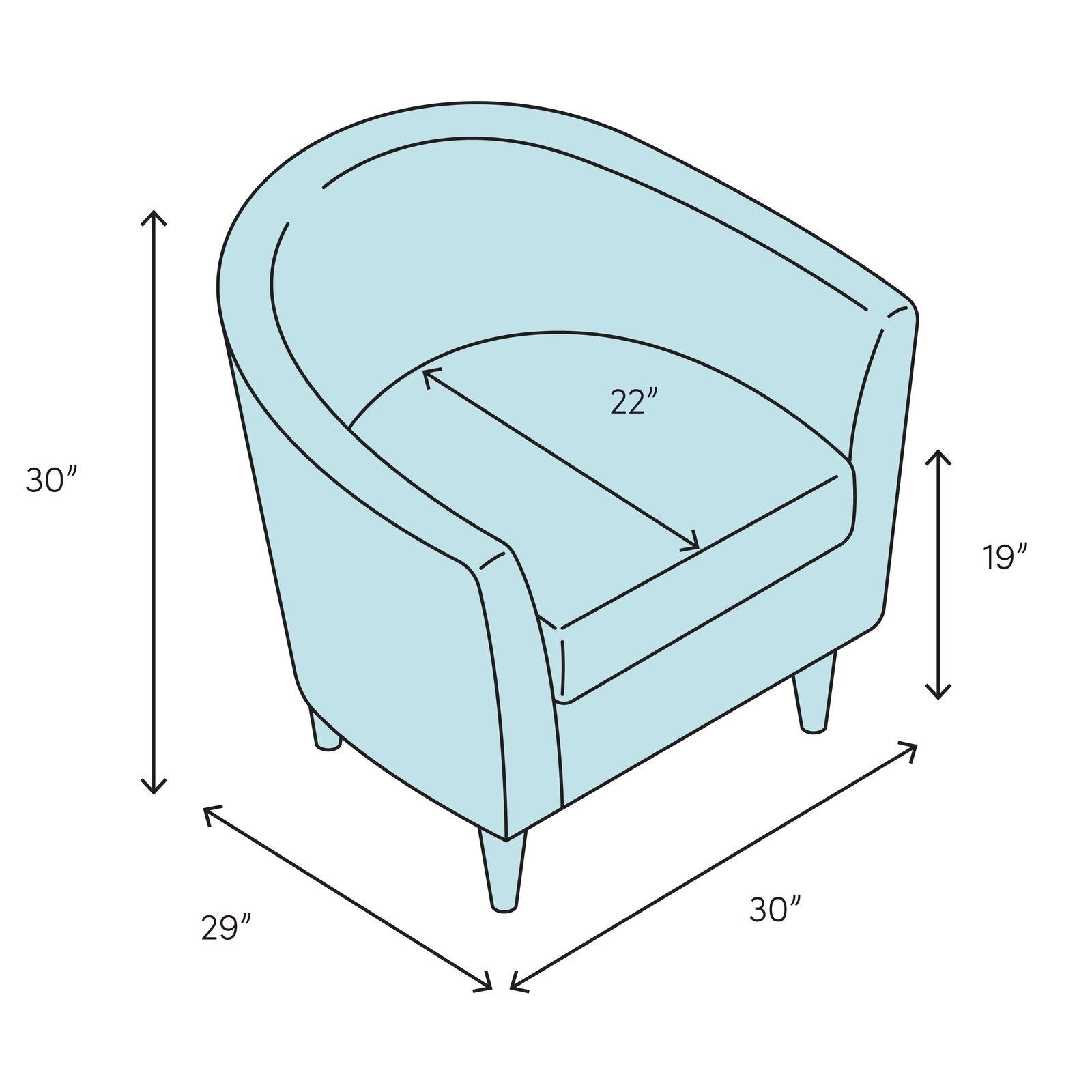 Wide Barrel Accent Chair in Gold Finish Legs -