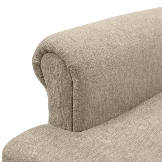 Wide Tufted Armchair with Teak Wood Legs -
