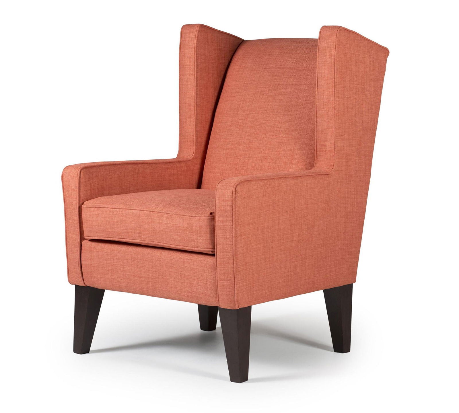 Wing Back Accent Chair In Cotton Upholstery with Armrest -