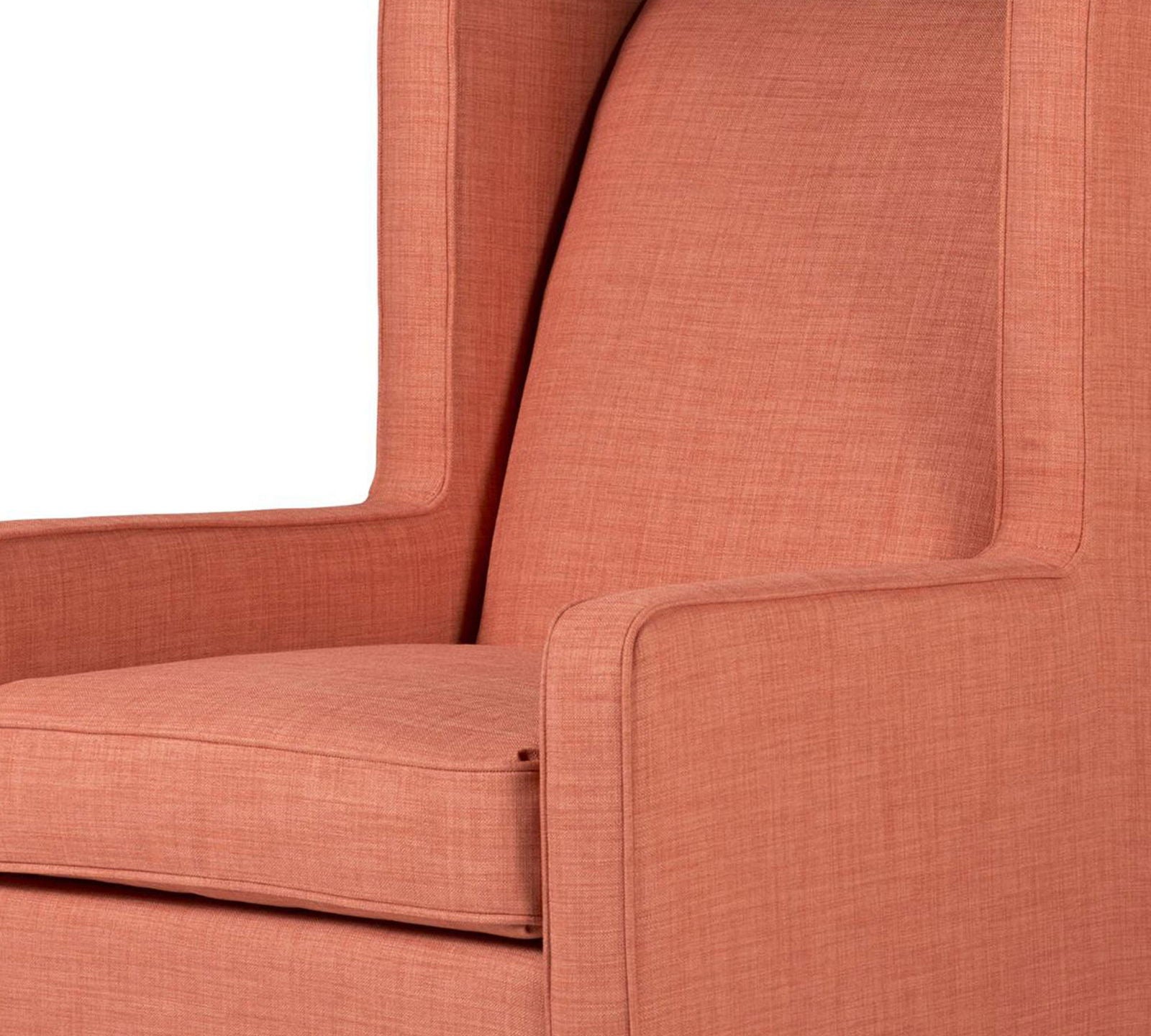 Wing Back Accent Chair In Cotton Upholstery with Armrest -