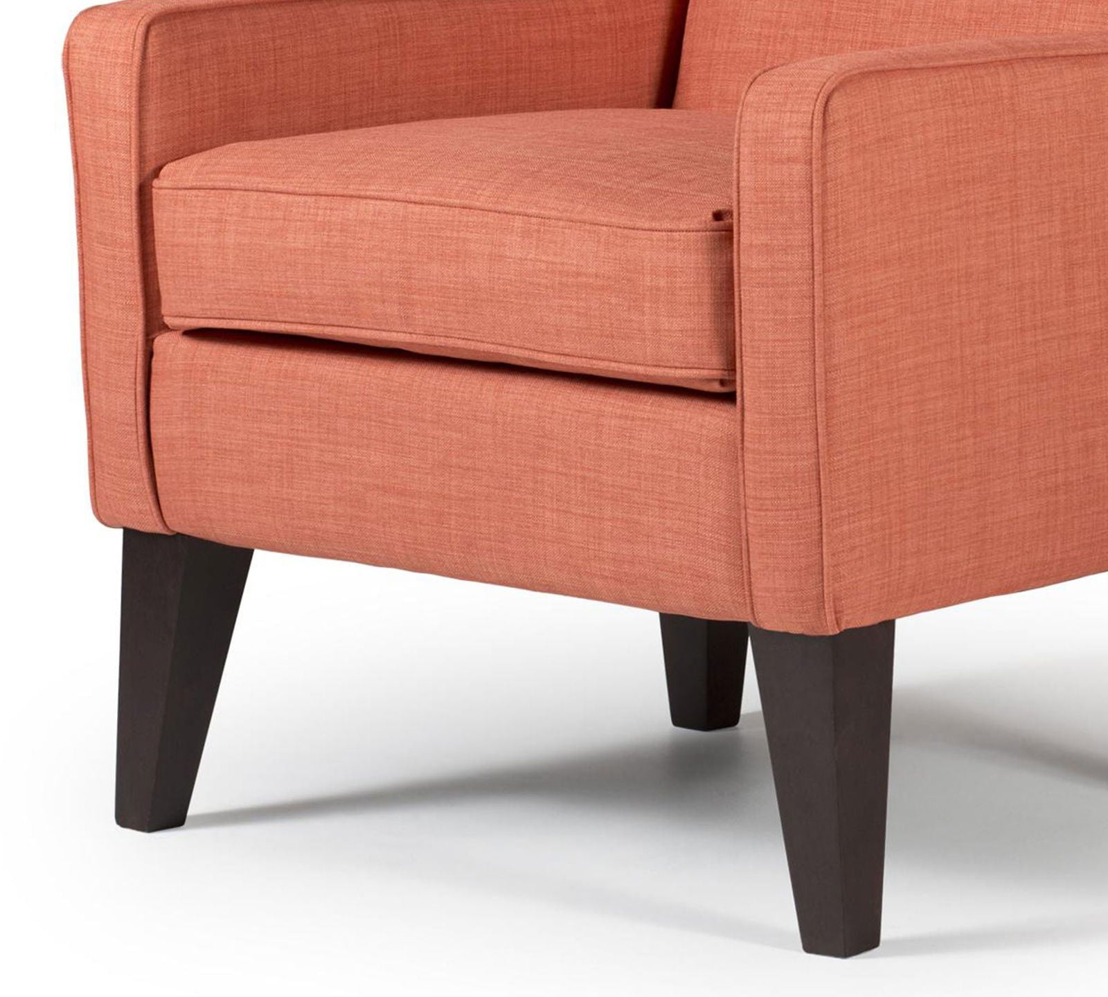 Wing Back Accent Chair In Cotton Upholstery with Armrest -