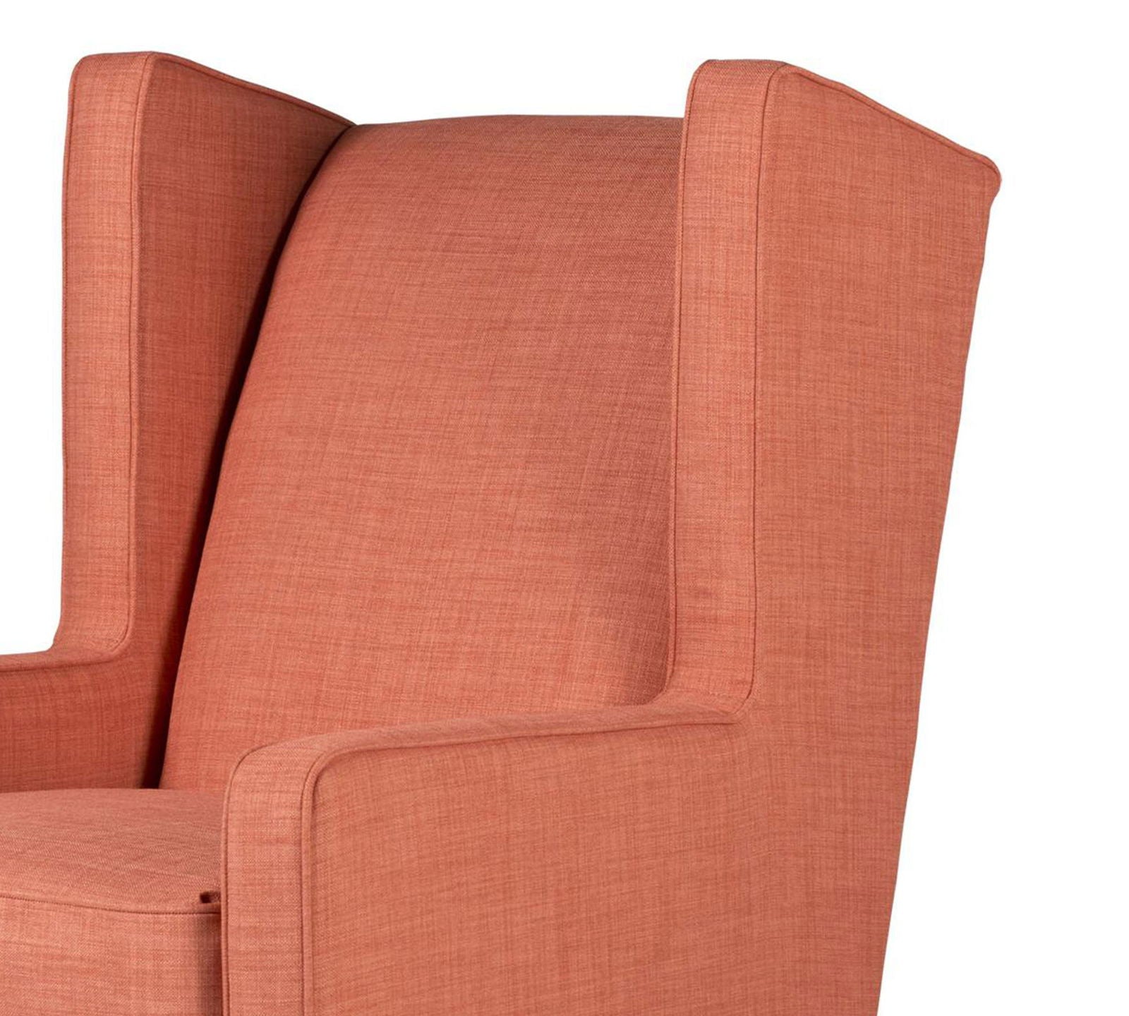 Wing Back Accent Chair In Cotton Upholstery with Armrest -
