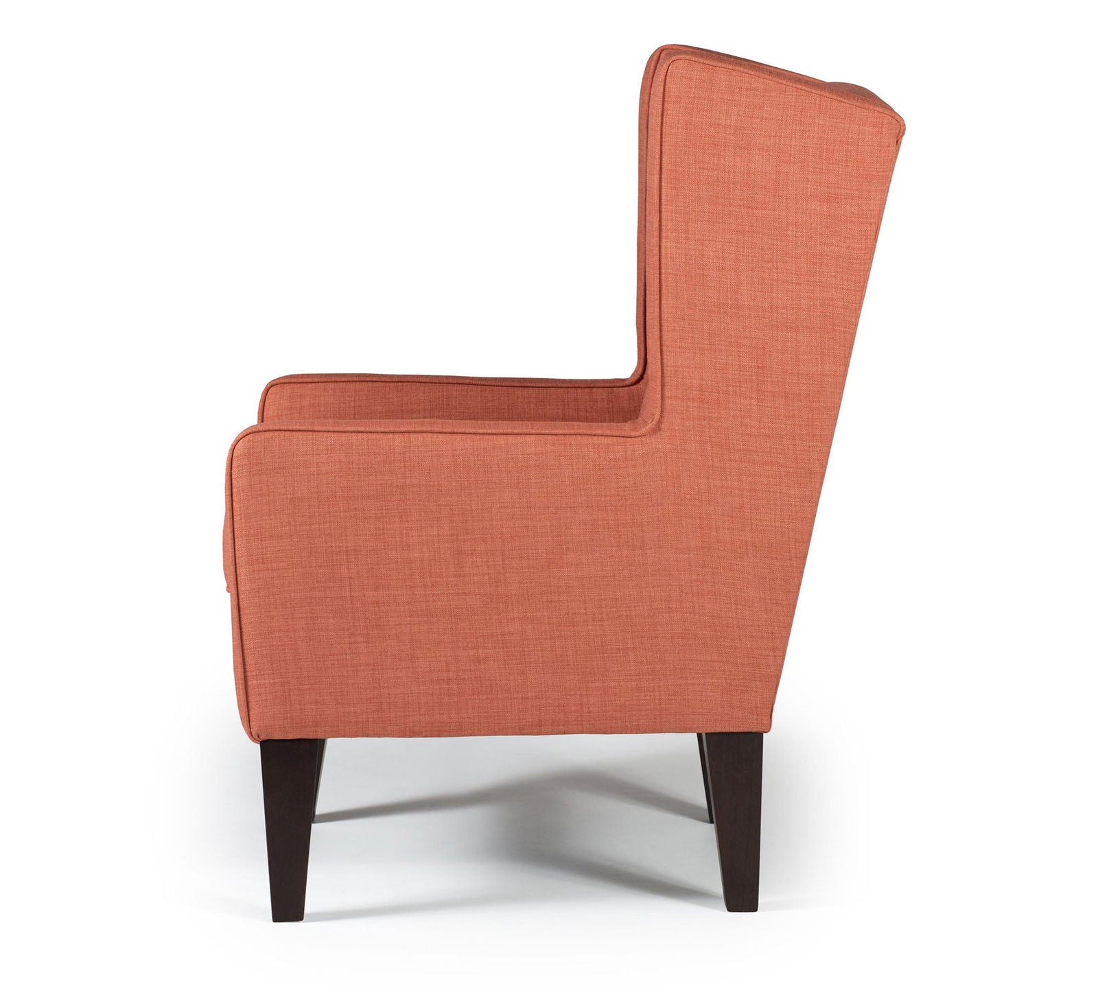 Wing Back Accent Chair In Cotton Upholstery with Armrest -
