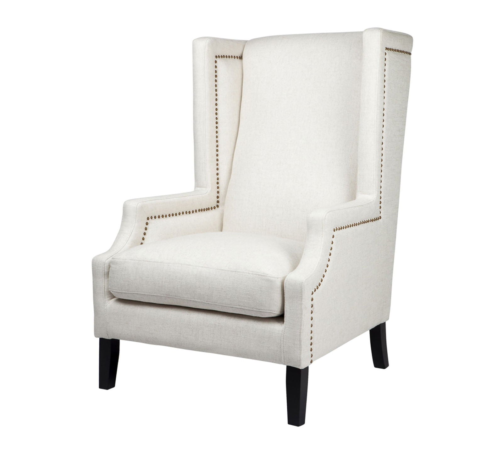 Wing Back Lounge Chair with Teak Wood Legs -