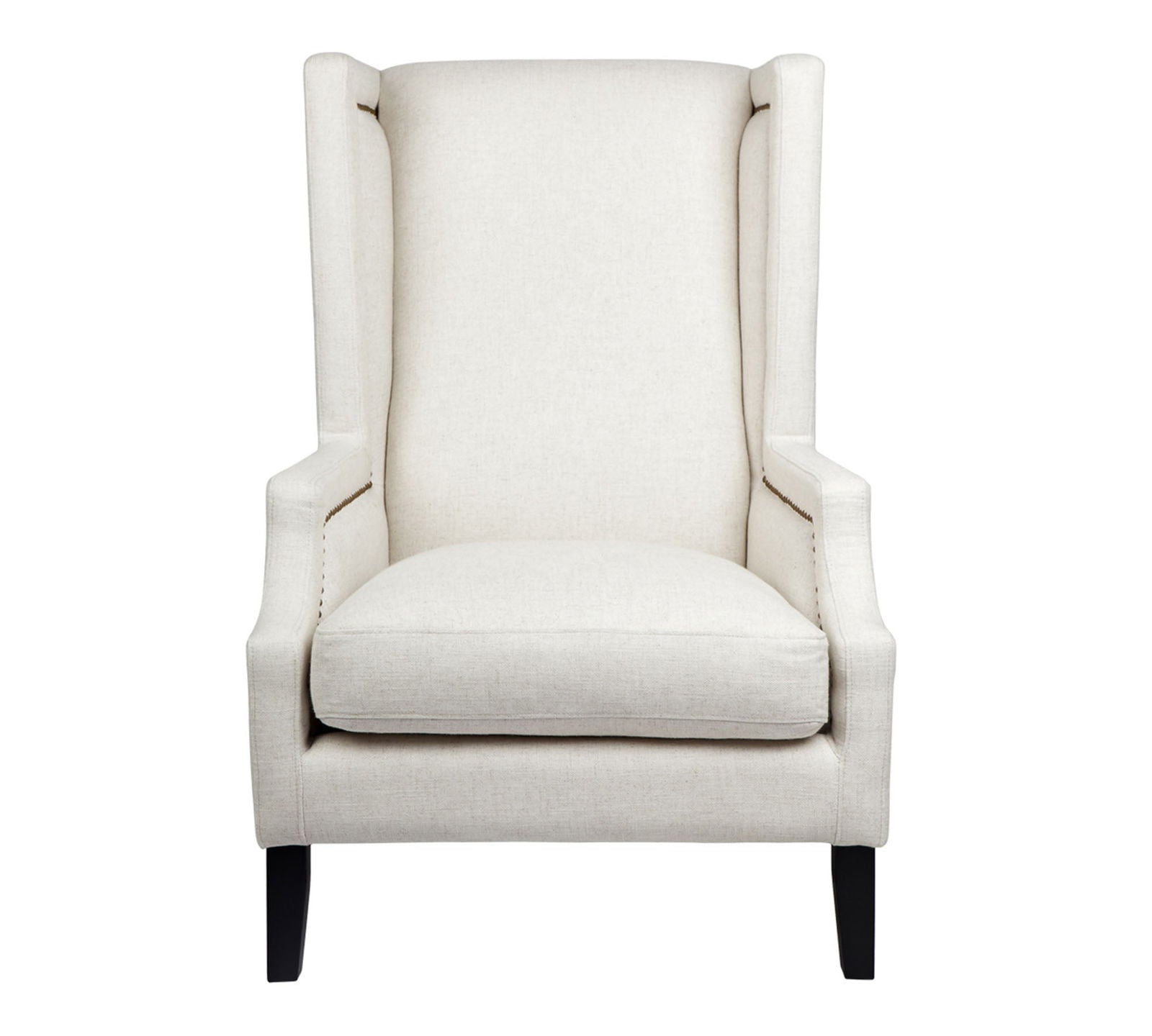 Wing Back Lounge Chair with Teak Wood Legs -