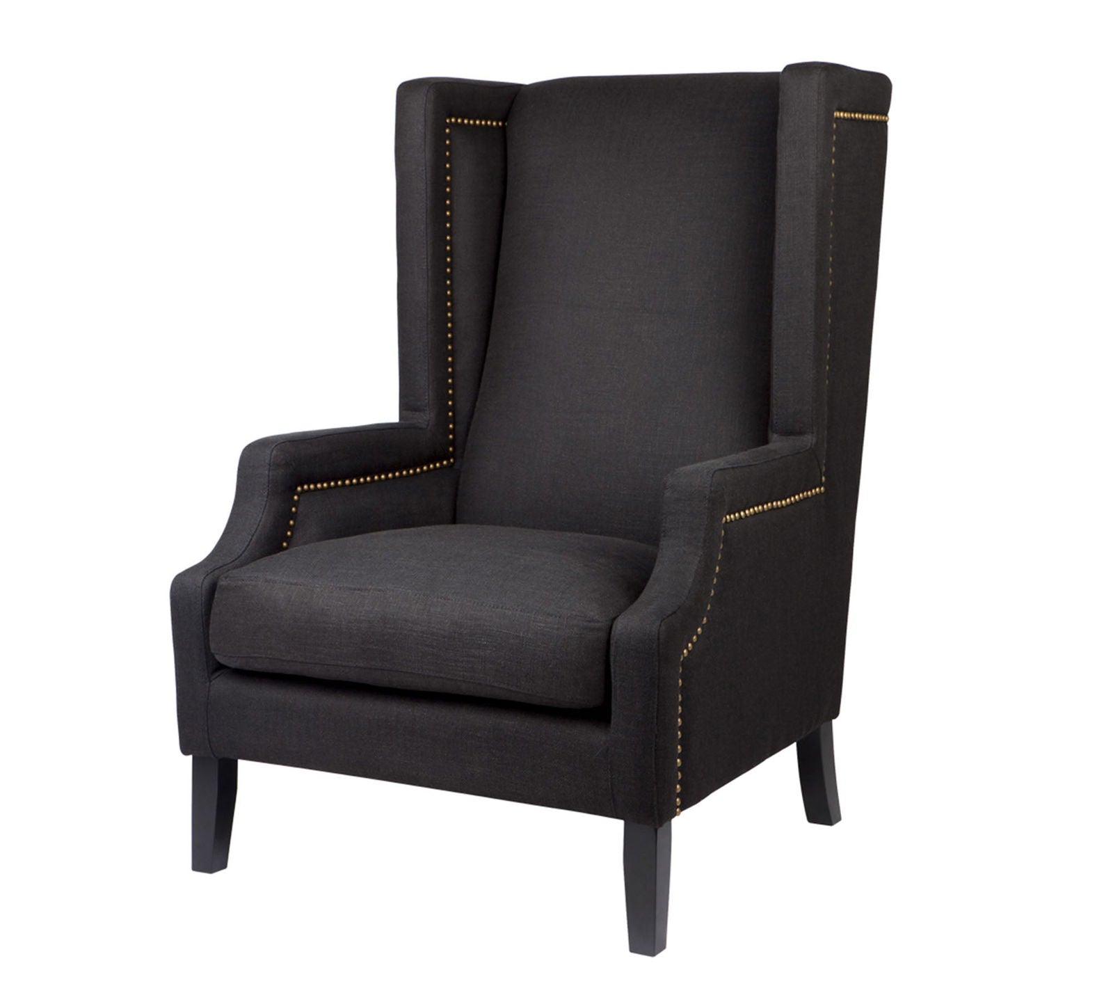 Wing Back Lounge Chair with Teak Wood Legs -