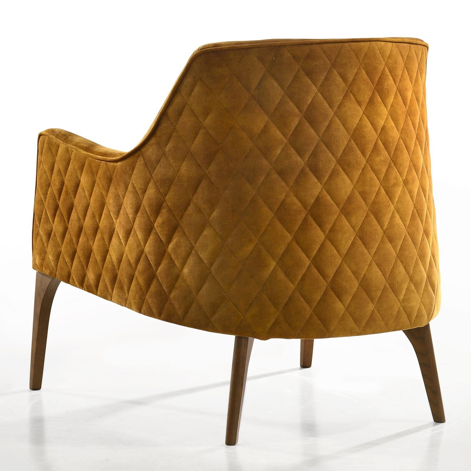 Wood and Velvet Upholstered Lounge Accent Chair -